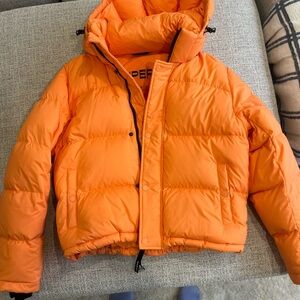Aritzia Orange Puffer Jacket